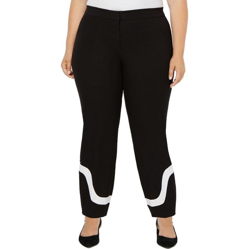 Alfani Plus Size 18W Ponte Colorblock Ankle Pants